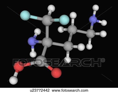 Eflornithine drug molecule View Large Illustration Drawing - Eflornithine drug molecule. Fotosearch