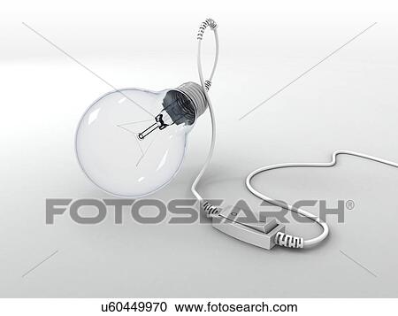 Electric light bulb with on-off switch View Large Illustration Clipart - Electric light bulb with on-off switch. Fotosearch