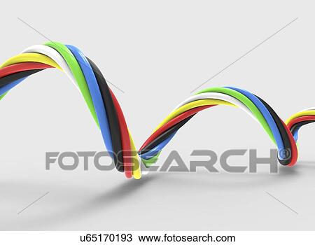 Electrical cable, artwork View Large Illustration Drawing - Electrical cable, artwork. Fotosearch