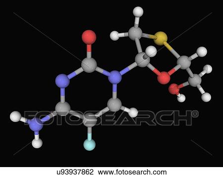 Emtricitabine drug molecule View Large Illustration Drawing - Emtricitabine drug molecule. Fotosearch