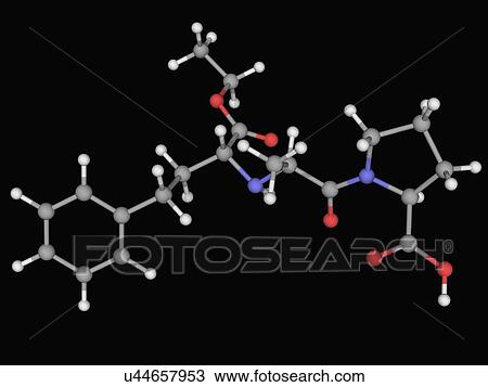 Enalapril drug molecule View Large Illustration Drawing - Enalapril drug molecule. Fotosearch
