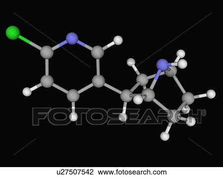Drawing - Epibatidine poison molecule. Fotosearch