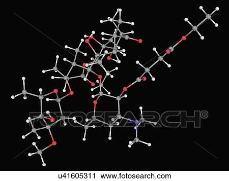 Erythromycin ethylsuccinate drug molecule View Large Illustration Clip Art - Erythromycin ethylsuccinate drug molecule. Fotosearch