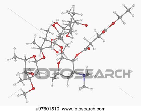 Clipart - Erythromycin ethylsuccinate drug molecule. Fotosearch