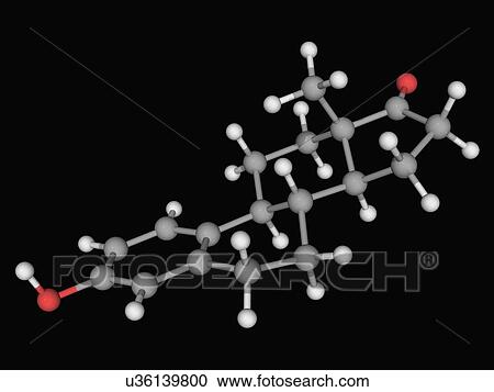 Clipart - Estrone hormone molecule. Fotosearch