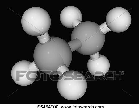 Ethane molecule View Large Illustration Clipart - Ethane molecule. Fotosearch