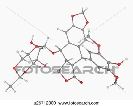 Clipart - Etoposide drug molecule. Fotosearch
