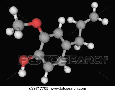 Stock Illustration - Eugenol molecule. Fotosearch