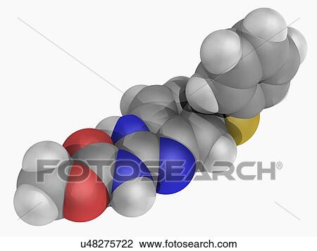 Drawing - Fenbendazole drug molecule. Fotosearch