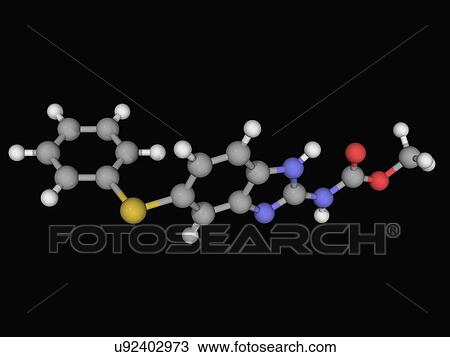 Drawing - Fenbendazole drug molecule. Fotosearch