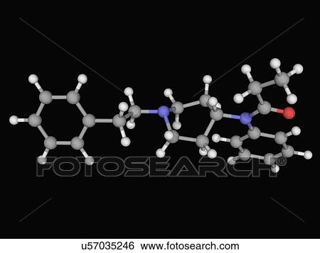 Stock Illustration - Fentanyl drug molecule. Fotosearch
