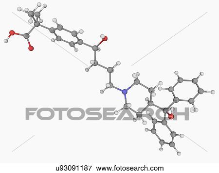 Stock Illustration - Fexofenadine drug molecule. Fotosearch