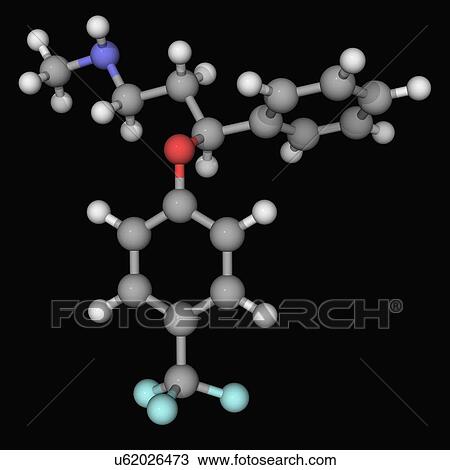 Fluoxetine drug molecule View Large Illustration Drawing - Fluoxetine drug molecule. Fotosearch