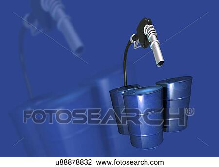 Drawing - Fuel for transport, conceptual artwork. Fotosearch
