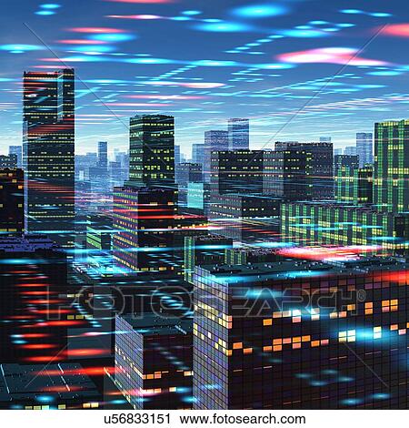 Futuristic city, conceptual artwork View Large Illustration Clip Art - Futuristic city, conceptual artwork. Fotosearch