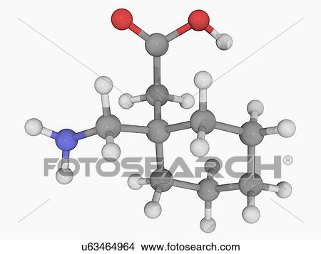 Stock Illustration - Gabapentin drug molecule. Fotosearch