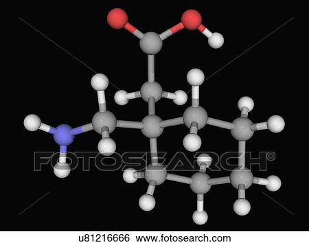 Stock Illustration - Gabapentin drug molecule. Fotosearch