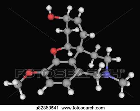 Clip Art - Galantamine drug molecule. Fotosearch
