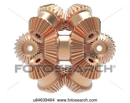 Stock Illustration - Gear wheels, artwork. Fotosearch