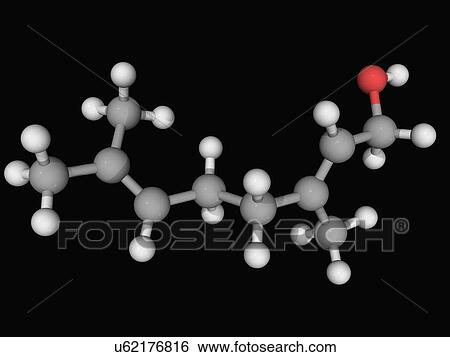 Stock Illustration - Geraniol molecule. Fotosearch