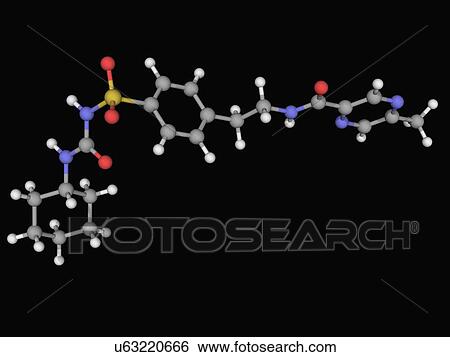 Stock Illustration - Glipizide drug molecule. Fotosearch