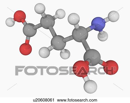 Glutamic acid molecule View Large Illustration Clip Art - Glutamic acid molecule. Fotosearch