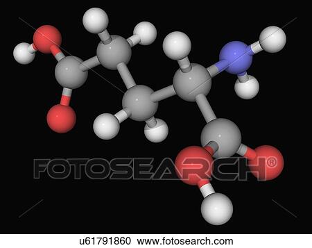 Glutamic acid molecule View Large Illustration Clipart - Glutamic acid molecule. Fotosearch