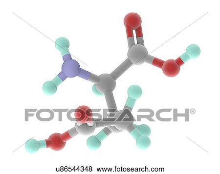 Glutamic acid molecule View Large Illustration Stock Illustration - Glutamic acid molecule. Fotosearch