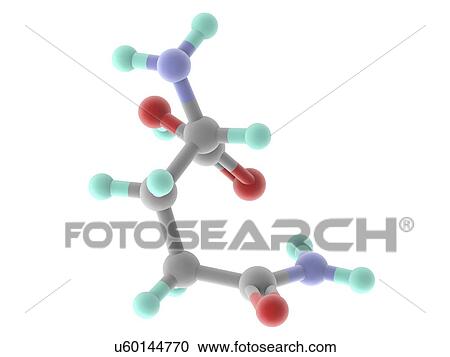 Clipart - Glutamine molecule. Fotosearch