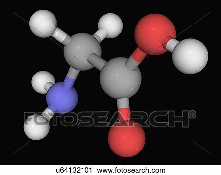Clip Art - Glycine molecule. Fotosearch
