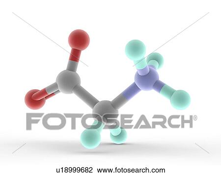 Glycine molecule View Large Illustration Drawing - Glycine molecule. Fotosearch
