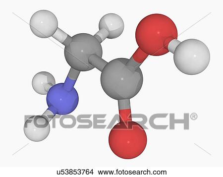 Glycine molecule View Large Illustration Stock Illustration - Glycine molecule. Fotosearch