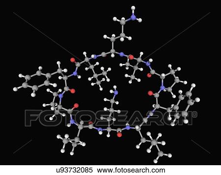 Gramicidin S drug molecule View Large Illustration Stock Illustration - Gramicidin S drug molecule. Fotosearch
