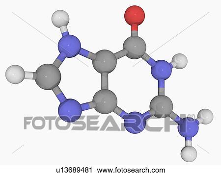 Clip Art - Guanine molecule. Fotosearch