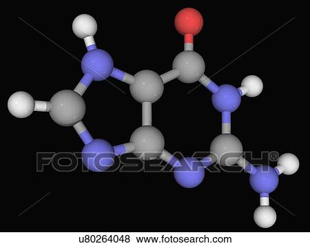 Stock Illustration - Guanine molecule. Fotosearch