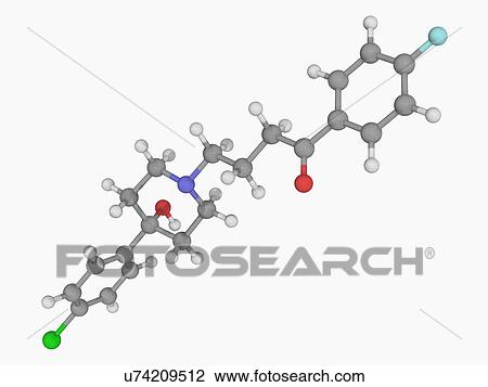 Haloperidol drug molecule View Large Illustration Drawing - Haloperidol drug molecule. Fotosearch