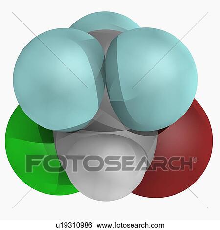 Stock Illustration - Halothane drug molecule. Fotosearch