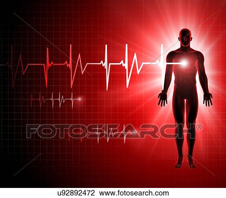 Heart beat, artwork View Large Illustration Drawing - Heart beat, artwork. Fotosearch