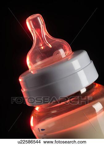 Stock Illustration - Heated baby's bottle. Fotosearch
