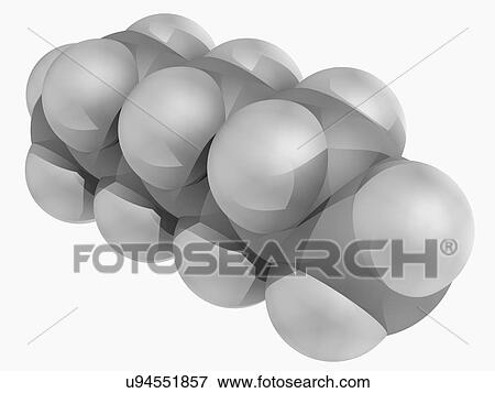 Stock Illustration - Heptane molecule. Fotosearch