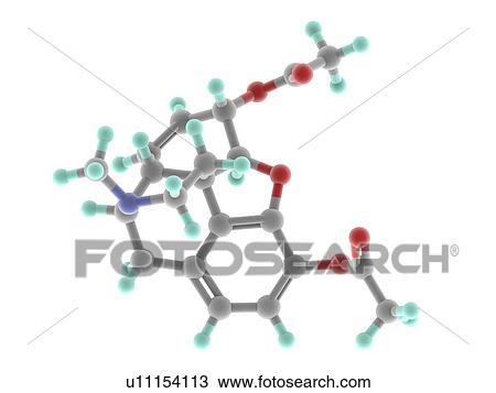 Heroin drug molecule View Large Illustration Drawing - Heroin drug molecule. Fotosearch