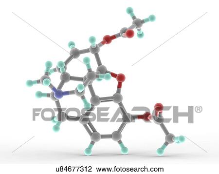 Heroin drug molecule View Large Illustration Drawing - Heroin drug molecule. Fotosearch