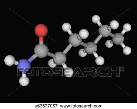 Stock Illustration - Hexanamide molecule. Fotosearch