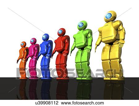 Humanoid robots, artwork View Large Illustration Drawing - Humanoid robots, artwork. Fotosearch