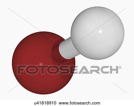 Clipart - Hydrobromic acid molecule. Fotosearch