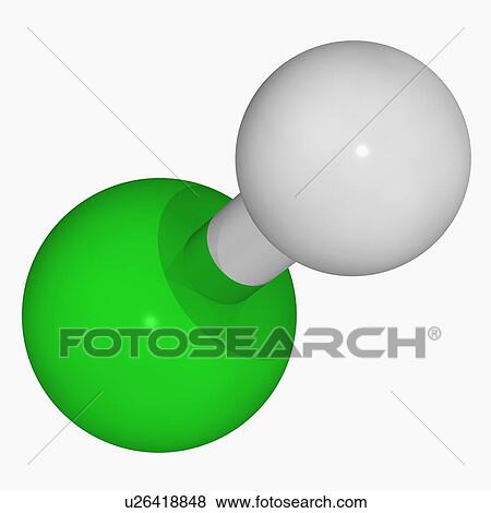 Hydrochloric acid molecule View Large Illustration Stock Illustration - Hydrochloric acid molecule. Fotosearch