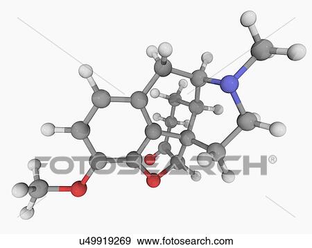 Stock Illustration - Hydrocodone drug molecule. Fotosearch