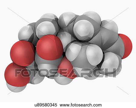 Stock Illustration - Hydrocortisone hormone molecule. Fotosearch