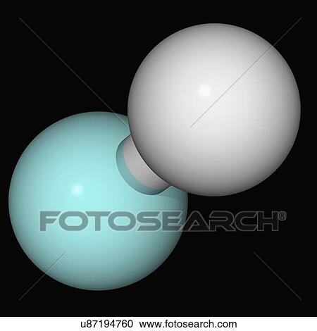 Hydrofluoric acid molecule View Large Illustration Clipart - Hydrofluoric acid molecule. Fotosearch