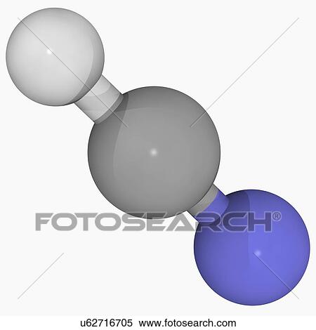 Hydrogen cyanide molecule View Large Illustration Stock Illustration - Hydrogen cyanide molecule. Fotosearch